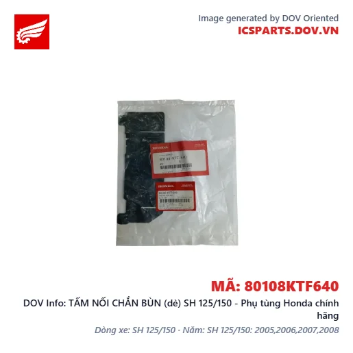 TẤM NỐI CHẮN BÙN (dè) SH 125/150 - Phụ tùng Honda chính hãng