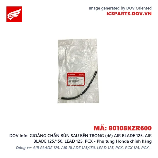GIOĂNG CHẮN BÙN SAU BÊN TRONG (dè) AIR BLADE 125, AIR BLADE 125/150, LEAD 125, PCX - Phụ tùng Honda chính hãng