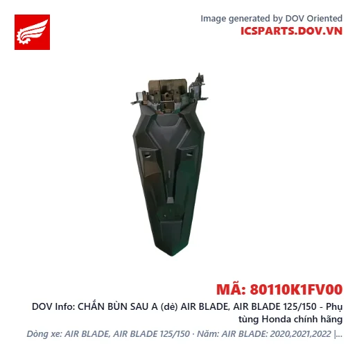 CHẮN BÙN SAU A (dè) AIR BLADE, AIR BLADE 125/150 - Phụ tùng Honda chính hãng
