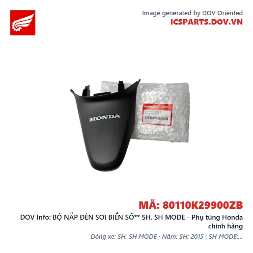 BỘ NẮP ĐÈN SOI BIỂN SỐ** SH, SH MODE - Phụ tùng Honda chính hãng