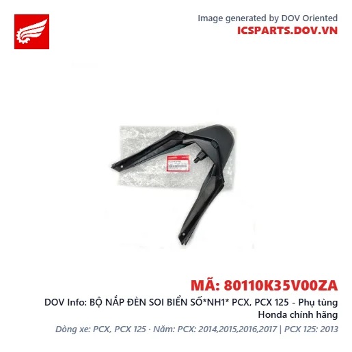 BỘ NẮP ĐÈN SOI BIỂN SỐ*NH1* PCX, PCX 125 - Phụ tùng Honda chính hãng