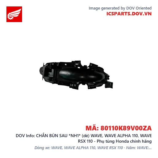 CHẮN BÙN SAU *NH1* (dè) WAVE, WAVE ALPHA 110, WAVE RSX 110 - Phụ tùng Honda chính hãng