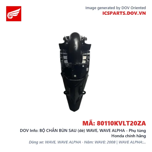 BỘ CHẮN BÙN SAU (dè) WAVE, WAVE ALPHA - Phụ tùng Honda chính hãng