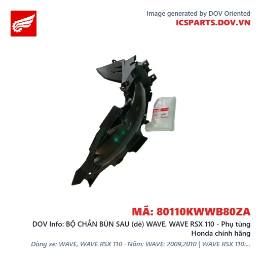 BỘ CHẮN BÙN SAU (dè) WAVE, WAVE RSX 110 - Phụ tùng Honda chính hãng