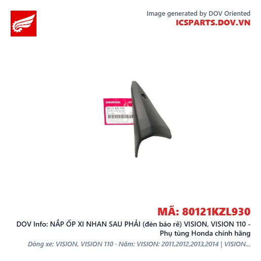 NẮP ỐP XI NHAN SAU PHẢI (đèn báo rẽ) VISION, VISION 110 - Phụ tùng Honda chính hãng