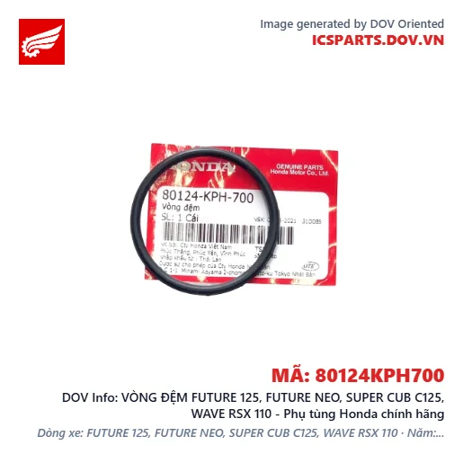 VÒNG ĐỆM FUTURE 125, FUTURE NEO, SUPER CUB C125, WAVE RSX 110 - Phụ tùng Honda chính hãng