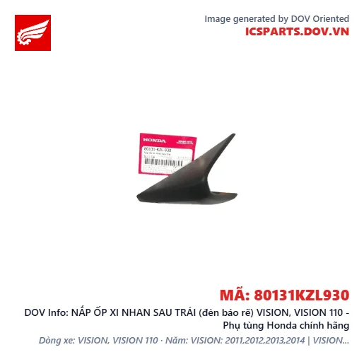 NẮP ỐP XI NHAN SAU TRÁI (đèn báo rẽ) VISION, VISION 110 - Phụ tùng Honda chính hãng