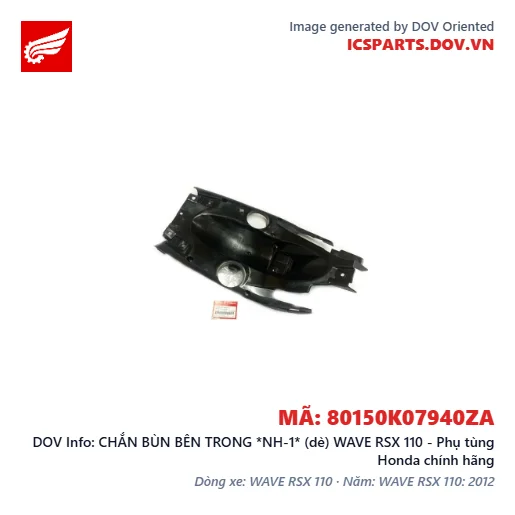 CHẮN BÙN BÊN TRONG *NH-1* (dè) WAVE RSX 110 - Phụ tùng Honda chính hãng
