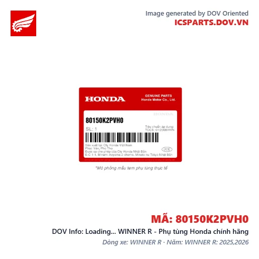 Loading... WINNER R - Phụ tùng Honda chính hãng