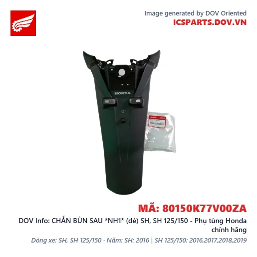 CHẮN BÙN SAU *NH1* (dè) SH, SH 125/150 - Phụ tùng Honda chính hãng