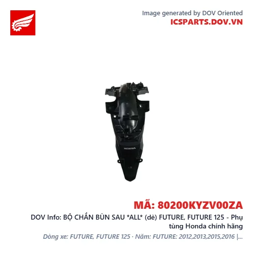 BỘ CHẮN BÙN SAU *ALL* (dè) FUTURE, FUTURE 125 - Phụ tùng Honda chính hãng
