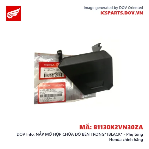NẮP MỞ HỘP CHỨA ĐỒ BÊN TRONG*TBLACK* - Phụ tùng Honda chính hãng