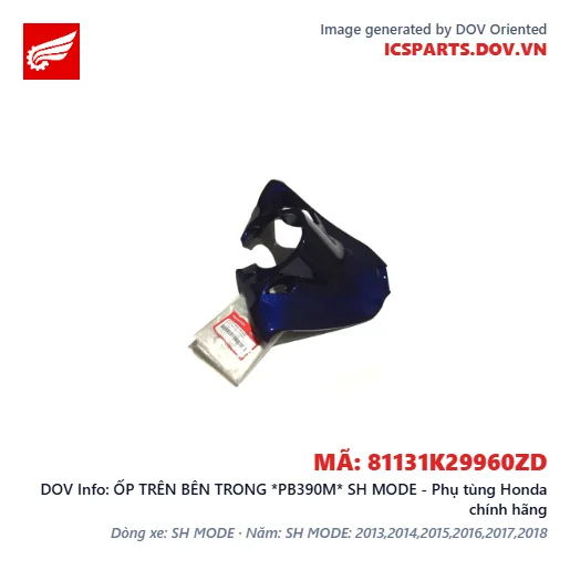 ỐP TRÊN BÊN TRONG *PB390M* SH MODE - Phụ tùng Honda chính hãng