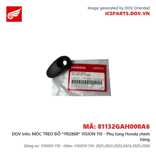 MÓC TREO ĐỒ *YR286R* VISION 110 - Phụ tùng Honda chính hãng