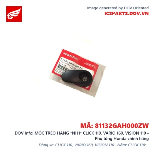 MÓC TREO HÀNG *NH1* CLICK 110, VARIO 160, VISION 110 - Phụ tùng Honda chính hãng