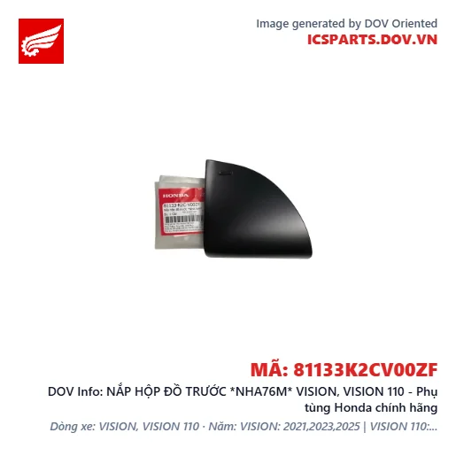 NẮP HỘP ĐỒ TRƯỚC *NHA76M* VISION, VISION 110 - Phụ tùng Honda chính hãng