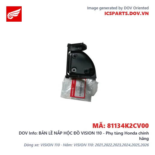 BẢN LỀ NẮP HỘC ĐỒ VISION 110 - Phụ tùng Honda chính hãng
