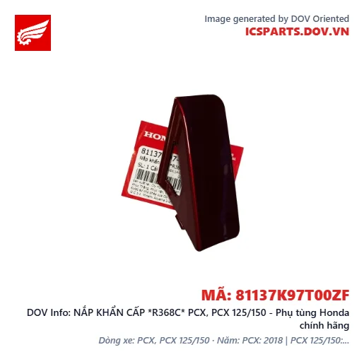 NẮP KHẨN CẤP *R368C* PCX, PCX 125/150 - Phụ tùng Honda chính hãng