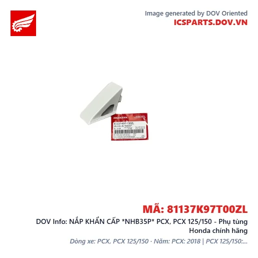 NẮP KHẨN CẤP *NHB35P* PCX, PCX 125/150 - Phụ tùng Honda chính hãng