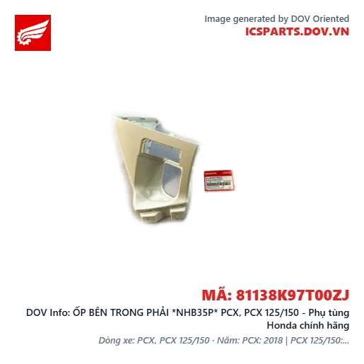 ỐP BÊN TRONG PHẢI *NHB35P* PCX, PCX 125/150 - Phụ tùng Honda chính hãng