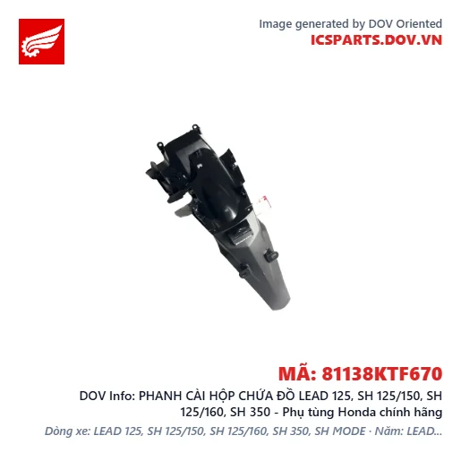 PHANH CÀI HỘP CHỨA ĐỒ LEAD 125, SH 125/150, SH 125/160, SH 350 - Phụ tùng Honda chính hãng