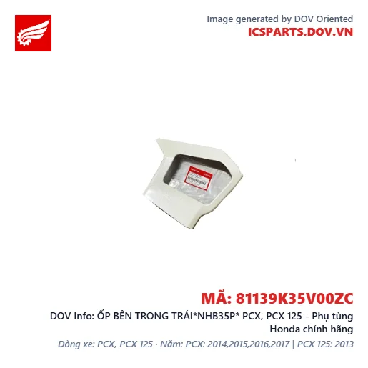 ỐP BÊN TRONG TRÁI*NHB35P* PCX, PCX 125 - Phụ tùng Honda chính hãng