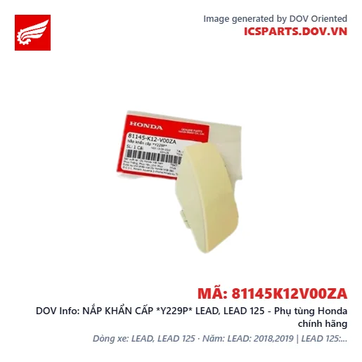 NẮP KHẨN CẤP *Y229P* LEAD, LEAD 125 - Phụ tùng Honda chính hãng