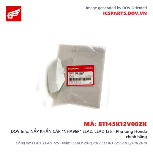 NẮP KHẨN CẤP *NHA96P* LEAD, LEAD 125 - Phụ tùng Honda chính hãng
