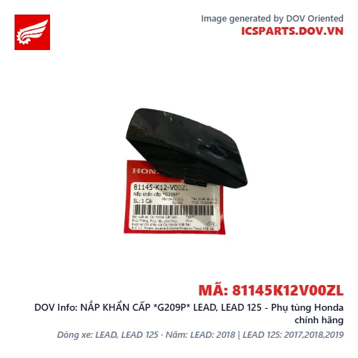 NẮP KHẨN CẤP *G209P* LEAD, LEAD 125 - Phụ tùng Honda chính hãng