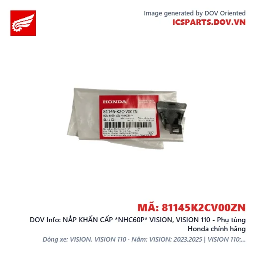 NẮP KHẨN CẤP *NHC60P* VISION, VISION 110 - Phụ tùng Honda chính hãng