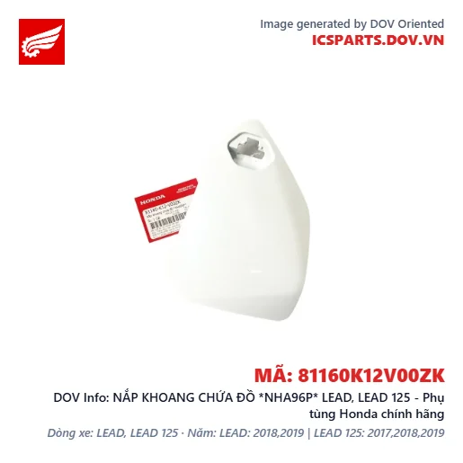 NẮP KHOANG CHỨA ĐỒ *NHA96P* LEAD, LEAD 125 - Phụ tùng Honda chính hãng