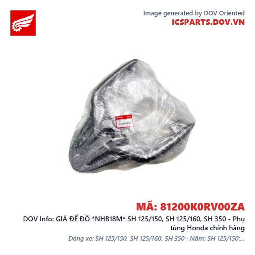 GIÁ ĐỂ ĐỒ *NHB18M* SH 125/150, SH 125/160, SH 350 - Phụ tùng Honda chính hãng