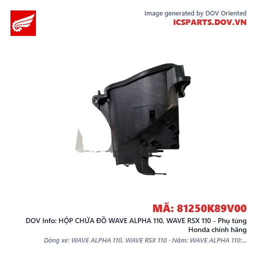 HỘP CHỨA ĐỒ WAVE ALPHA 110, WAVE RSX 110 - Phụ tùng Honda chính hãng