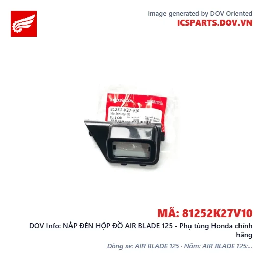 NẮP ĐÈN HỘP ĐỒ AIR BLADE 125 - Phụ tùng Honda chính hãng