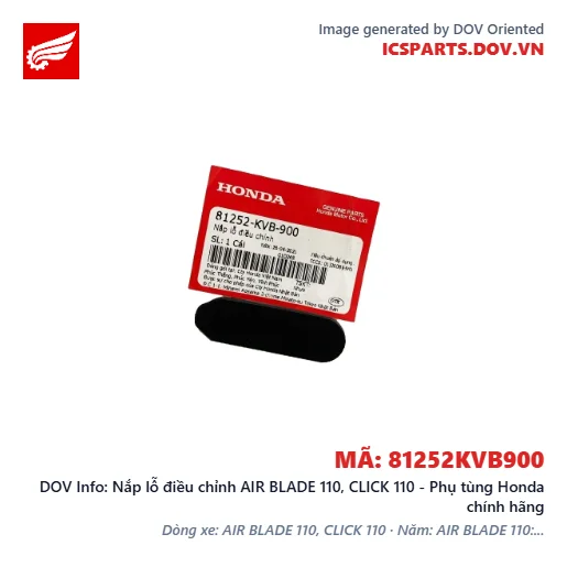 Nắp lỗ điều chỉnh AIR BLADE 110, CLICK 110 - Phụ tùng Honda chính hãng