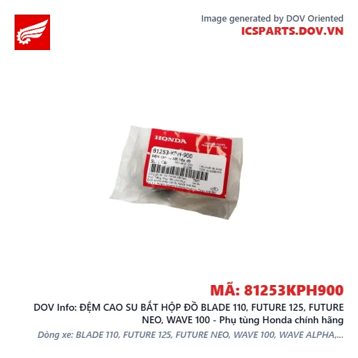 ĐỆM CAO SU BẮT HỘP ĐỒ BLADE 110, FUTURE 125, FUTURE NEO, WAVE 100 - Phụ tùng Honda chính hãng