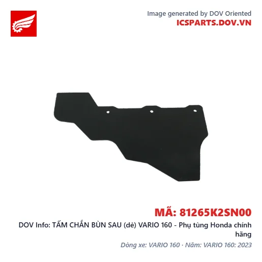 TẤM CHẮN BÙN SAU (dè) VARIO 160 - Phụ tùng Honda chính hãng