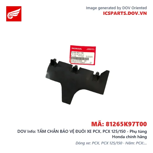 TẤM CHẮN BẢO VỆ ĐUÔI XE PCX, PCX 125/150 - Phụ tùng Honda chính hãng