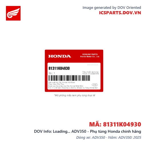 Loading... ADV350 - Phụ tùng Honda chính hãng