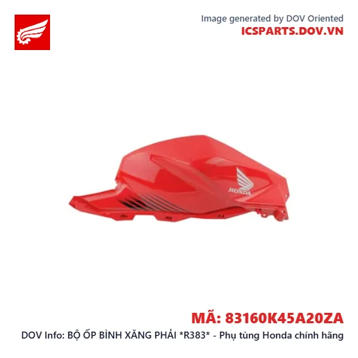 BỘ ỐP BÌNH XĂNG PHẢI *R383* - Phụ tùng Honda chính hãng