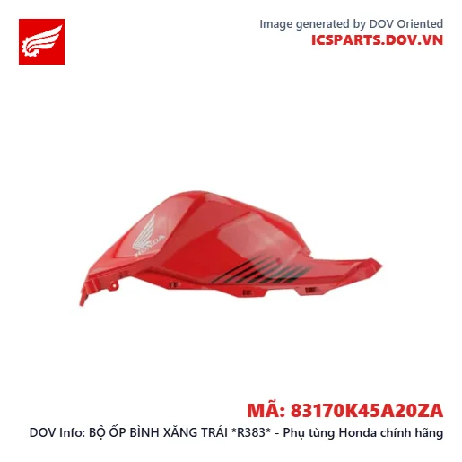 BỘ ỐP BÌNH XĂNG TRÁI *R383* - Phụ tùng Honda chính hãng