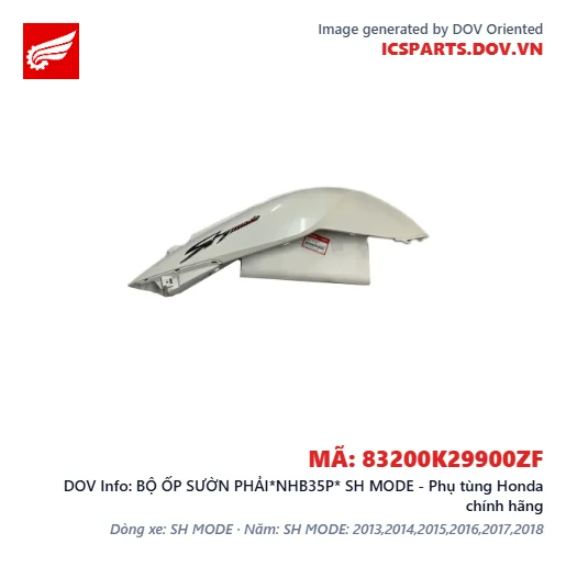 BỘ ỐP SƯỜN PHẢI*NHB35P* SH MODE - Phụ tùng Honda chính hãng