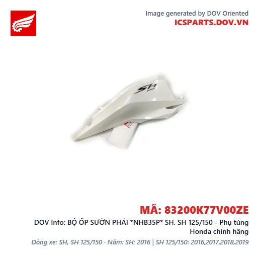 BỘ ỐP SƯỜN PHẢI *NHB35P* SH, SH 125/150 - Phụ tùng Honda chính hãng