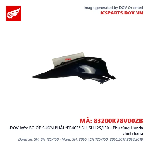 BỘ ỐP SƯỜN PHẢI *PB403* SH, SH 125/150 - Phụ tùng Honda chính hãng