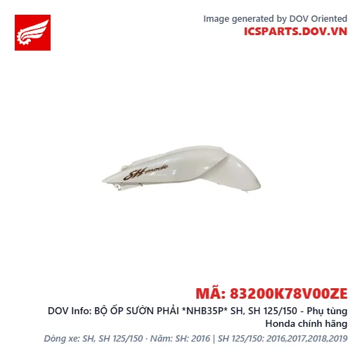 BỘ ỐP SƯỜN PHẢI *NHB35P* SH, SH 125/150 - Phụ tùng Honda chính hãng