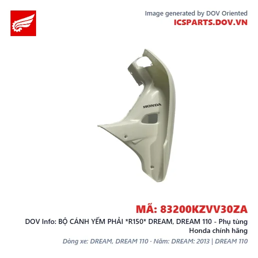 BỘ CÁNH YẾM PHẢI *R150* DREAM, DREAM 110 - Phụ tùng Honda chính hãng