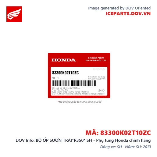 BỘ ỐP SƯỜN TRÁI*R350* SH - Phụ tùng Honda chính hãng