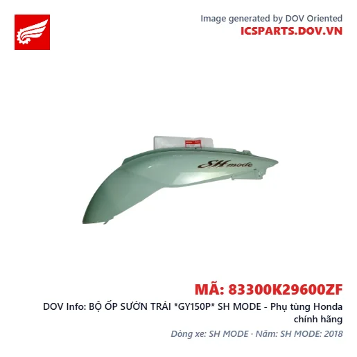BỘ ỐP SƯỜN TRÁI *GY150P* SH MODE - Phụ tùng Honda chính hãng