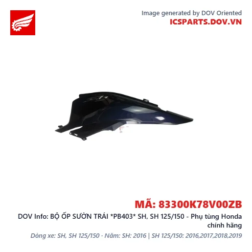 BỘ ỐP SƯỜN TRÁI *PB403* SH, SH 125/150 - Phụ tùng Honda chính hãng