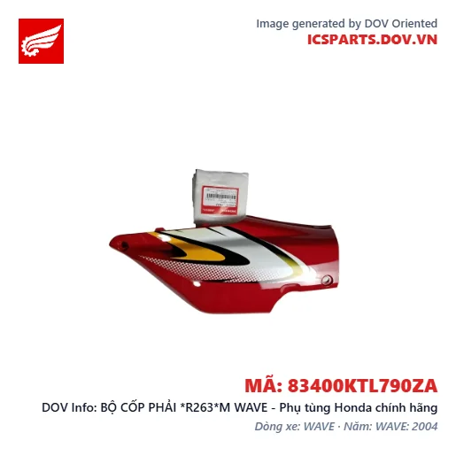 BỘ CỐP PHẢI *R263*M WAVE - Phụ tùng Honda chính hãng